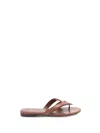Fendi Textured Leather Thong Sandals With Silhouette In Brown