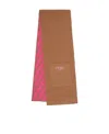Fendi Intarsia-knit Ff-logo Scarf In Brown