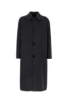 Fendi Charcoal Wool Blend Coat In Blue