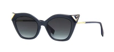 Pre-owned Fendi Iridia Ff 0357/g/s Grey Opal/dark Grey Shaded (807/9o) Sunglasses In Gray