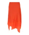Fendi Asymmetrischer Midirock Aus Seide In Orange