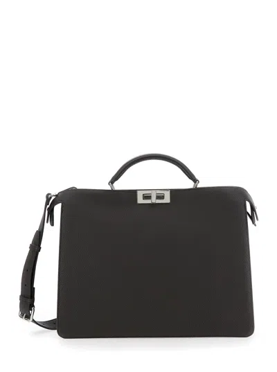 FENDI FENDI 'ISEEU MEDIUM' BROWN HANDBAG WITH REMOVABLE INTERNAL POCKET IN LEATHER MAN