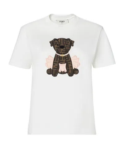 FENDI FENDI ITINA PATCH CREWNECK T-SHIRT