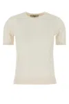 Fendi Maglione In Misto Cotone Avorio  Donna