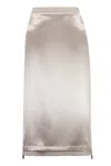 Fendi Midi Pencil Skirt In Ivory