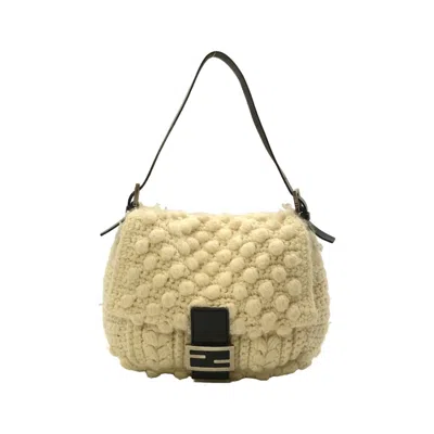 Pre-owned Fendi Ivory Knit Shoulder Bag () In White
