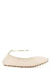 FENDI IVORY LEATHER BALLERINAS