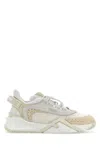 Fendi Flow Sneaker In White Mesh And Suede Women