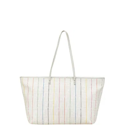 Pre-owned Fendi Ivory Multi-color Pvc Leather Shoulder Bag Tote Bag ()