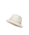 Fendi Ivory Nappa Shearling Bucket Hat In Neutral