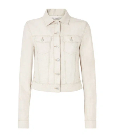 Fendi Ivory Selleria Denim Jacket In Ivory White