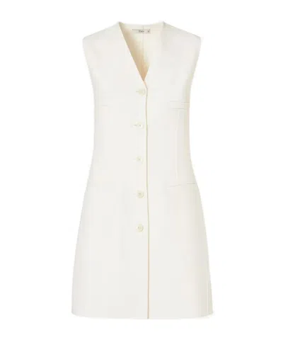 Fendi Ivory Wool Dress In White