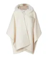 Fendi Ivory Wool Poncho In White