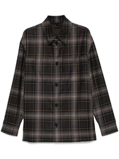 FENDI BROWN TARTAN-CHECK JACKET