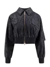 Fendi Bomber In Tessuto Ff Jacquard Nero In Black