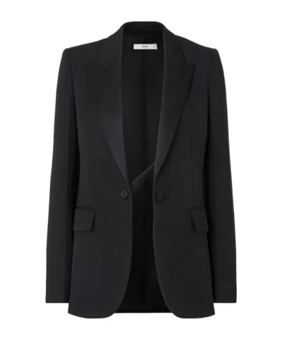 Fendi Jacket Black Grain De Poudre Blazer