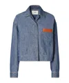 Fendi Logo-patch Patch-pocket Jacket In Blue