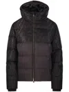 Fendi Women Brown Down Jacket With Drawstring Hood And Ff Motif In Tech Fabric Woman In Black