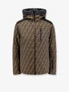 Fendi Ff-jacquard Canvas Ski Jacket In Brown