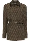 Fendi Ff Canvas Jacket In Brown