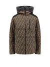 Fendi Ff-jacquard Canvas Ski Jacket In Brown