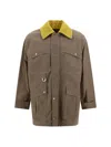 Fendi Man Jacket Khaki Size 40 Polyamide, Cotton, Lambskin In Castoro
