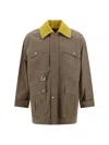 Fendi Man Jacket Khaki Size 40 Polyamide, Cotton, Lambskin In Castoro