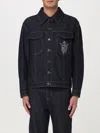 Fendi Crest Jacket With Chest Pockets And Contrast Stitching In Blue