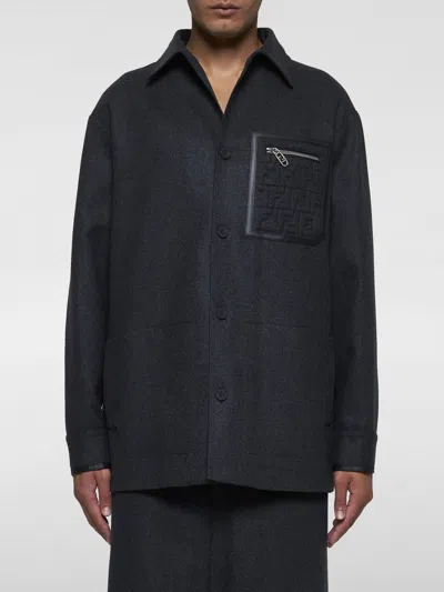 Fendi Cashmere Go-to Single-breasted Blouson Jacket In Grey