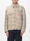 Fendi Men Ff Patchwork Jeans Jacket In Green