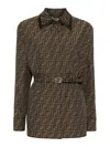 Fendi Ff Canvas Jacket In Brown
