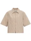 Fendi Beige Cotton Linen Shirts In Multi