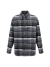Fendi Checked Virgin Wool Overshirt Withdouble Breast Pocket In Flannel