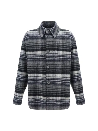 Fendi Checked Go To Shirt Jacket In Grey