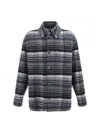 Fendi Checked Virgin Wool Overshirt Withdouble Breast Pocket In Flannel