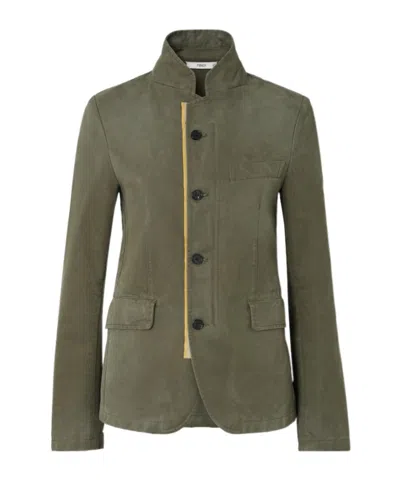 Fendi Jacket Green Cotton Drill Jacket