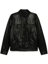 Fendi Men's Embossed Ff Patch Nappa Leather Blouson Jacket In Black