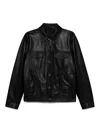 Fendi Men's Embossed Ff Patch Nappa Leather Blouson Jacket In Negro