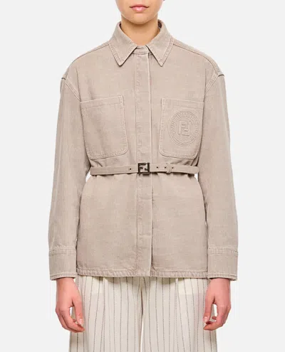 Fendi Jacket In Neutral