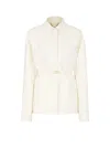 Fendi Lapel Casual Jacket In White
