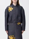 Fendi Blue Embellished Jacket In Blue