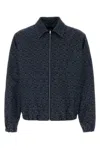 Fendi Embroidered Denim Bomber With Elastic Cuffs