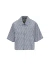 Fendi Chambray Ff Jacket In Blue