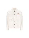 Fendi Logo Patch Oversized Jeans Jacket In White