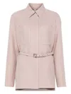 Fendi Diagonal 3d Wool Blazer With Belted Waist In Pink