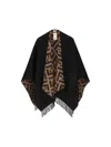 Fendi Wool And Cashmere Poncho In Black