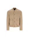 Fendi Buttoned Patch-pocket Jacket In Brown
