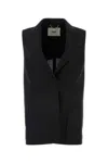 Fendi Black Tailored Vest With Sharp Lapel In Black
