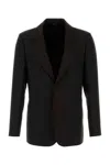 Fendi Tailored Wool Blazer Notch Lapel In Black