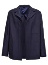 Fendi Single-breasted Jacket With No Visible External Buttons In Blue